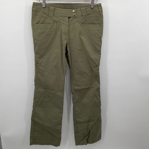 EXOFFICIO Green Chino Hiking Outdoor Pants Size 8 Inseam 31" - Picture 1 of 9